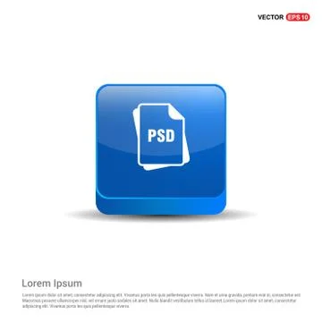File type icons - 3d Blue Button Stock Illustration