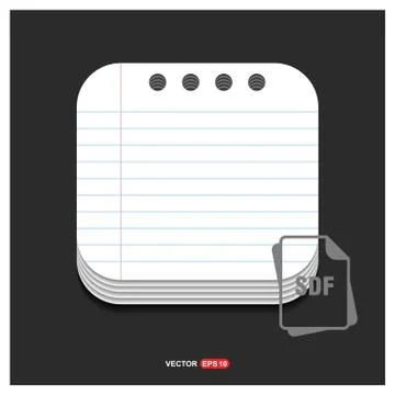 File type icons Gray icon on Notepad Style template Vector EPS 10 Free Icon Illustrazione stock