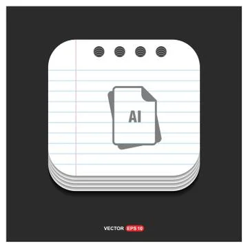 File type icons Gray icon on Notepad Style template Vector EPS 10 Free Icon 스톡 일러스트