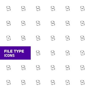 File type icons set vector 스톡 일러스트