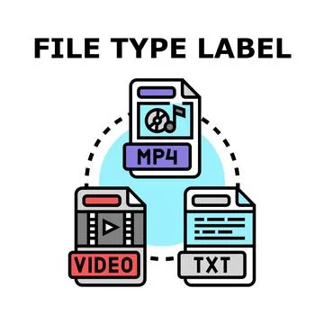 File type labels organizing digital data concept Stock Illustration