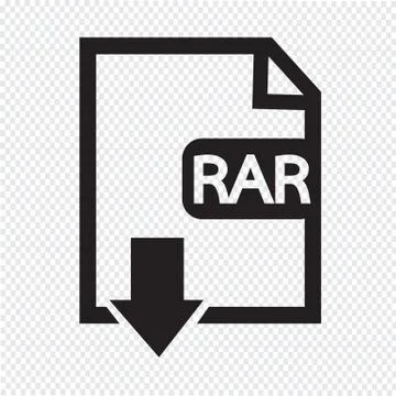 File type RAR icon Stock Illustration