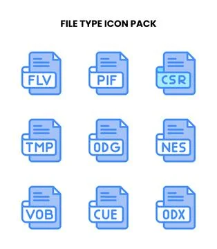 File Type Two Colour Graphics Icons Pack Stock Illustration