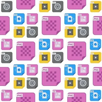 File types and formats seamless pattern background presentation document symbol Stockillustratie