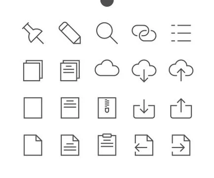 File UI Pixel Perfect Well-crafted Vector Thin Line Icons 48x48 Ready for 24x24 스톡 일러스트