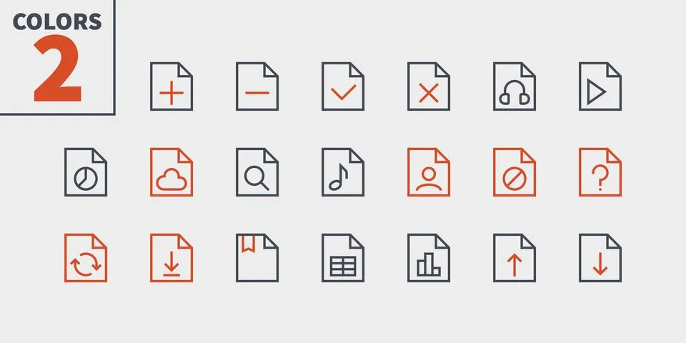 File UI Pixel Perfect Well-crafted Vector Thin Line Icons 48x48 Ready for 24x24 Stock Illustration