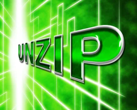 File unzip representing files folder and correspondence Stock Illustration