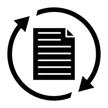 File Update Glyph Icon Stock Illustration