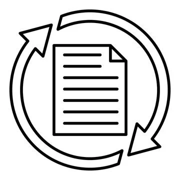 File Update Line Icon Stock Illustration