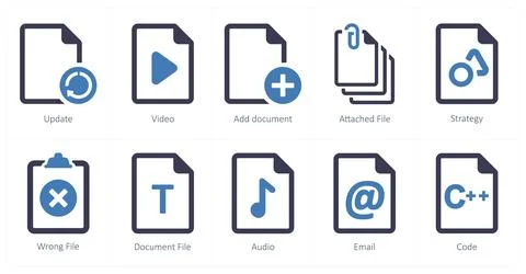 File as update, video, add document Stock Illustration