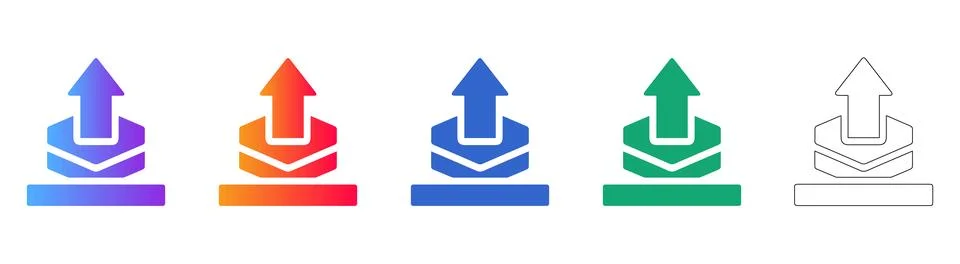 File Upload and Cloud Sync Interface Icons 스톡 일러스트