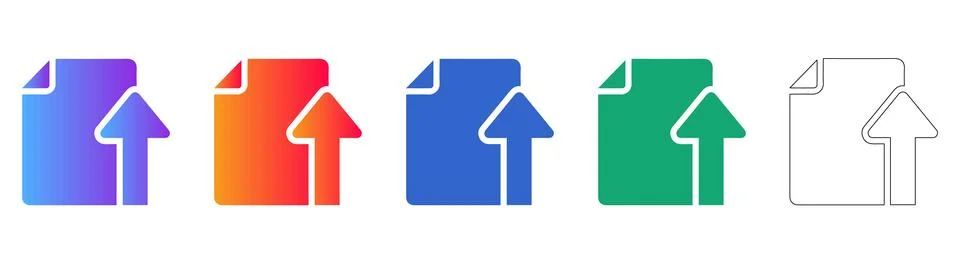 File Upload and Document Transfer Icons Stock Illustration