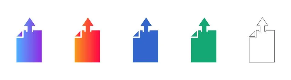 File Upload Document Icons Collection 스톡 일러스트