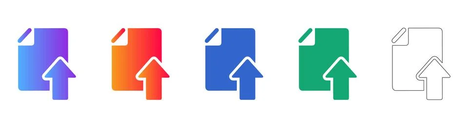 File Upload Document Icons Stock Illustration