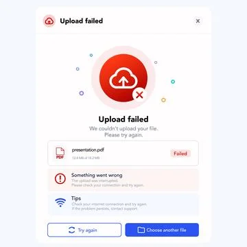 File upload failed interface. vector illustration イラスト素材