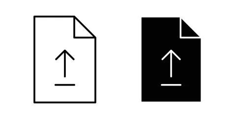 File upload icon collection in black, Line icons, flat symbols イラスト素材