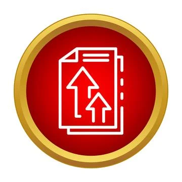 File upload icon showing document transfer process 库存插图