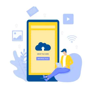 File upload illustration concept Stock Illustration