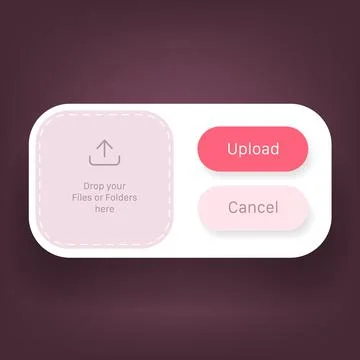 File upload interface with drag and drop modern UI design Illustrazione stock