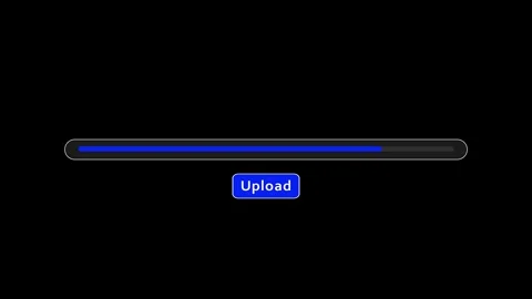File upload loading bar animation blue on balck background  4k Stock Footage 321040897