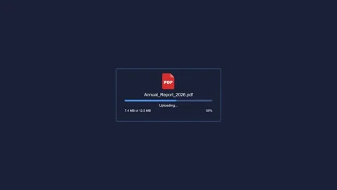 File upload progress animation for business reports. 4K Stockbeeldmateriaal 348234671