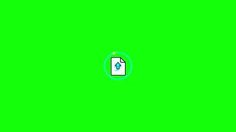 File upload progress bar animation with success checkmark icon on green scr.. Stock Footage 344863159