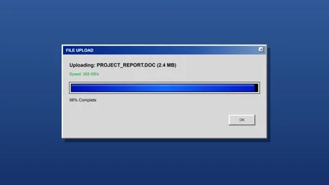 File upload progress bar animation on computer screen Stock-Footage 347390951