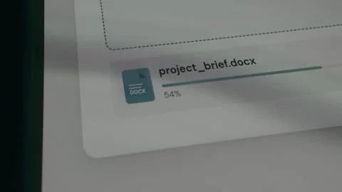 File upload progress bar in a digital interface Stock Footage 333834309