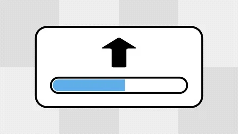 File Upload Progress Bar Loop with Up Arrow for App UI 動画素材 330383970