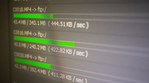 File Upload Speed on FTP Video stock 103034935