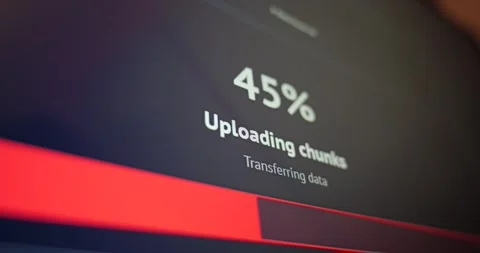 File Upload Status Bar with Progress Messages Stock Footage 336722496