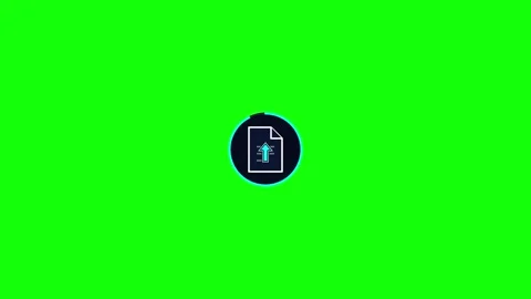 File upload success animation icon with checkmark on green screen backgroun.. Stock Footage 344863160