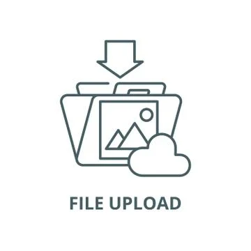 File upload vector line icon, linear concept, outline sign, symbol 스톡 일러스트