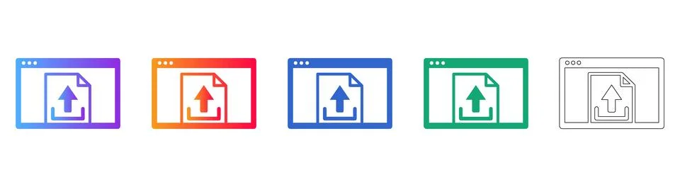 File Upload Window Interface Icons Stockillustratie