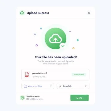 File uploaded successfully interface. vector illustration イラスト素材