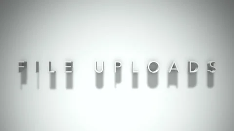 File uploads 3D title animation white text on a white background Stock Footage 299758038