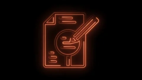 File verification concept with glowing neon light check for document review and Stock Footage 322984705