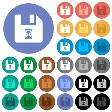 File waiting round flat multi colored icons Stock Illustration