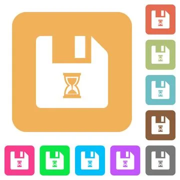 File waiting rounded square flat icons 스톡 일러스트