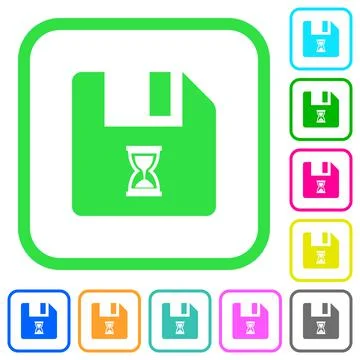 File waiting vivid colored flat icons Stock Illustration