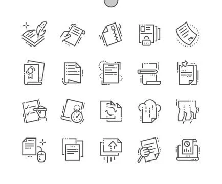 File Well-crafted Pixel Perfect Vector Thin Line Icons 30 2x Grid for Web Stock Illustration