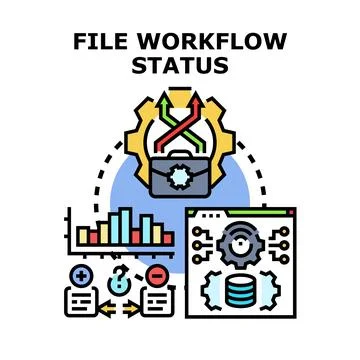File workflow status process management concept 库存插图