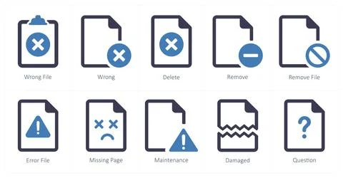 File as wrong file, wrong, delete Stock Illustration