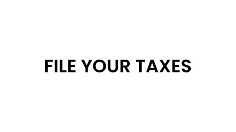 File your taxes title typewriter animation isolated on white background Stock Footage 340349028