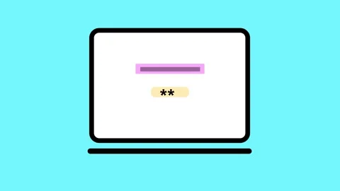 Filed do not match password login laptop icon animated on a pest color back.. Stock Footage 261949389