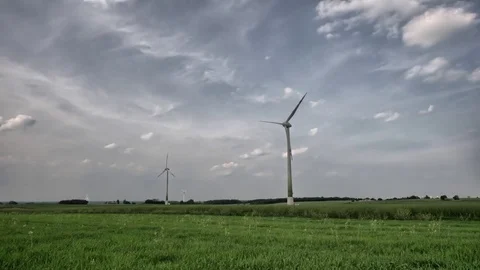 Filed with windmills time-lapse Stock-Footage 76637646