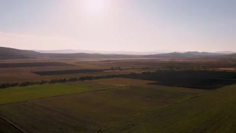 Filelds Sun Cold Haze Forward Tilt Down Stock Footage 201481653