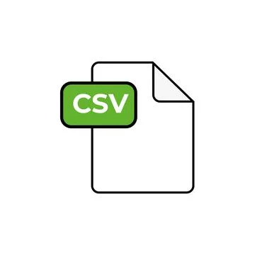 Filename extension icon CSV Comma-Separated Values in flat style. Stock Illustration