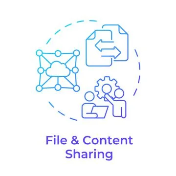 Files and content sharing blue gradient concept icon Stock Illustration