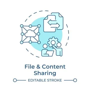 Files and content sharing soft blue concept icon イラスト素材